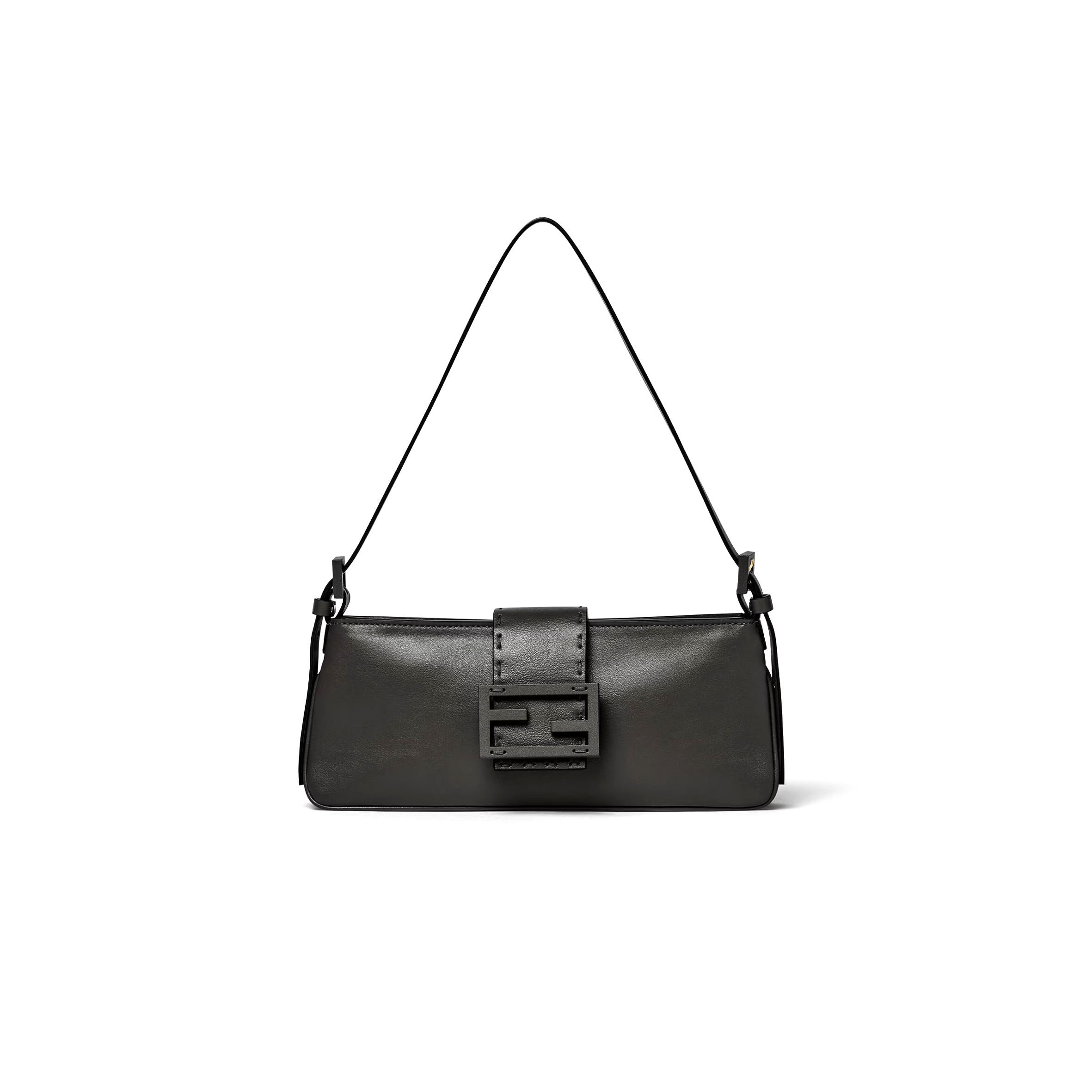 FENDI BABY B. BLACK LEATHER MINI-BAG 8BS117AYJ1F0KUR (25*10.5*3cm)
